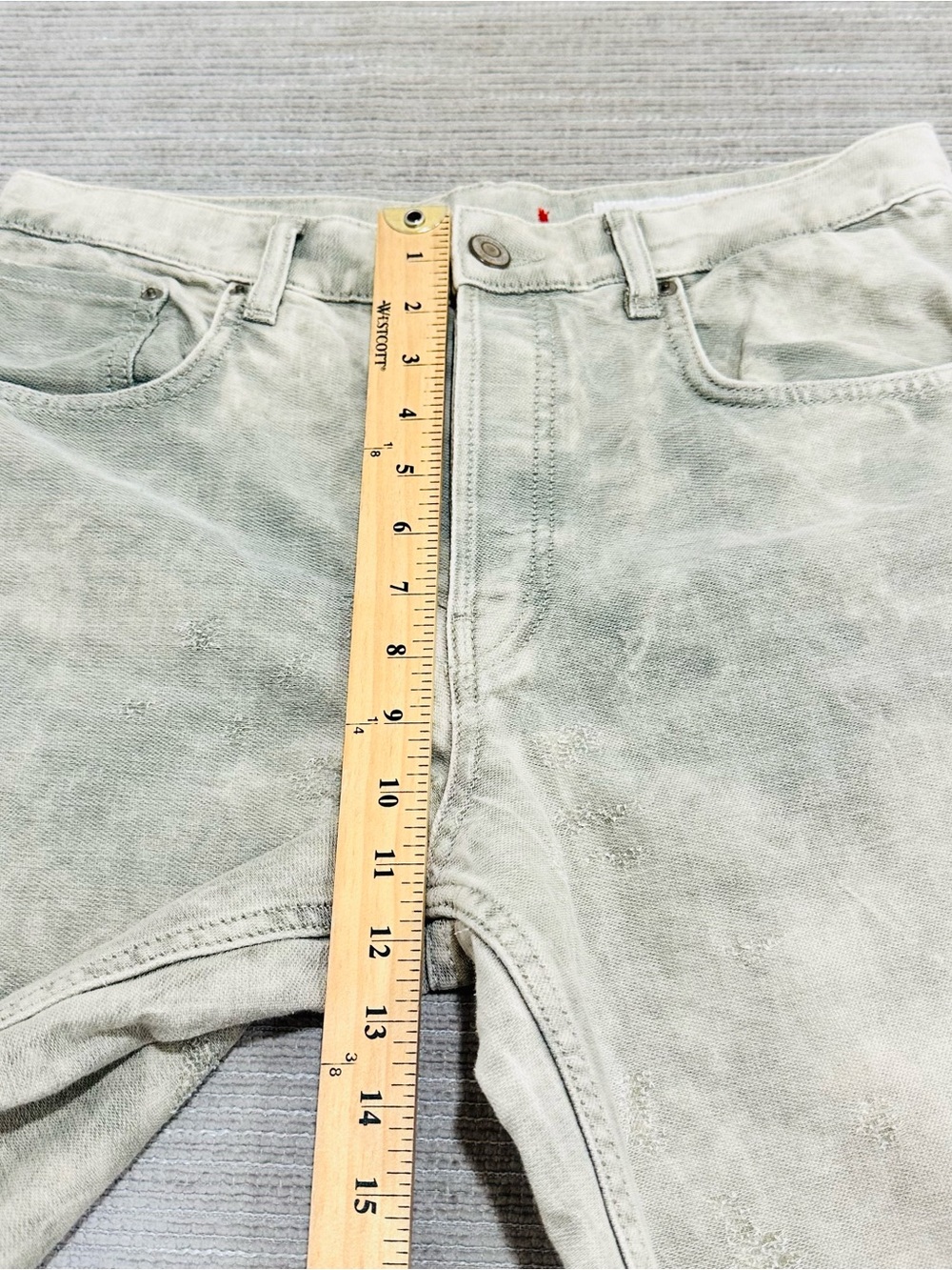 Zara Rare ZW Collection Slim Fit Jacquard High Waist Women’s Jeans Grey Size 6 - Picture 7 of 14
